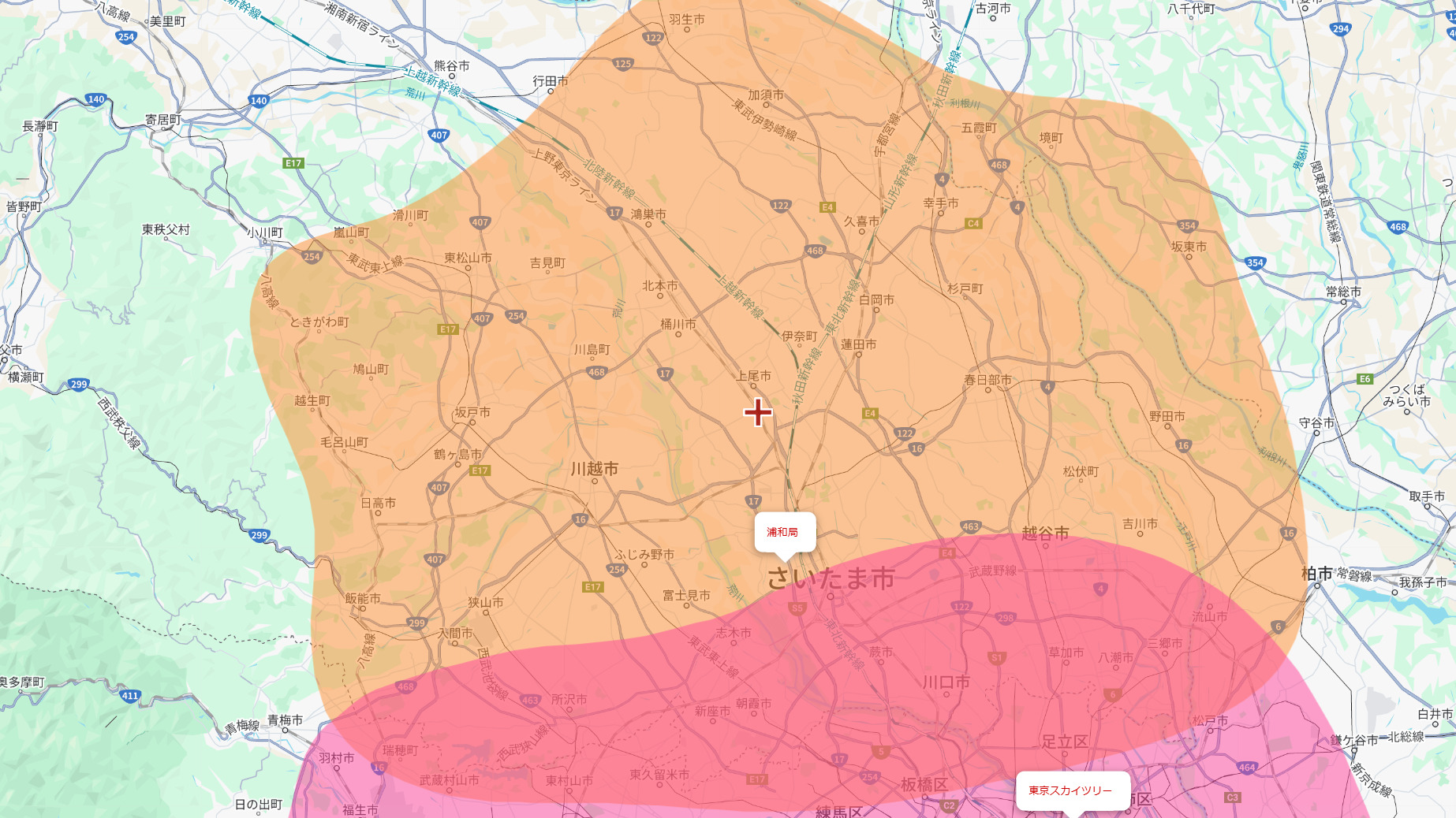 上尾市の電波事情